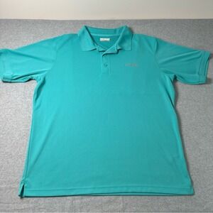 Columbia PFG Mens XL Teal Green Performance Fishing Polo Shirt Omni-Shade XM6930